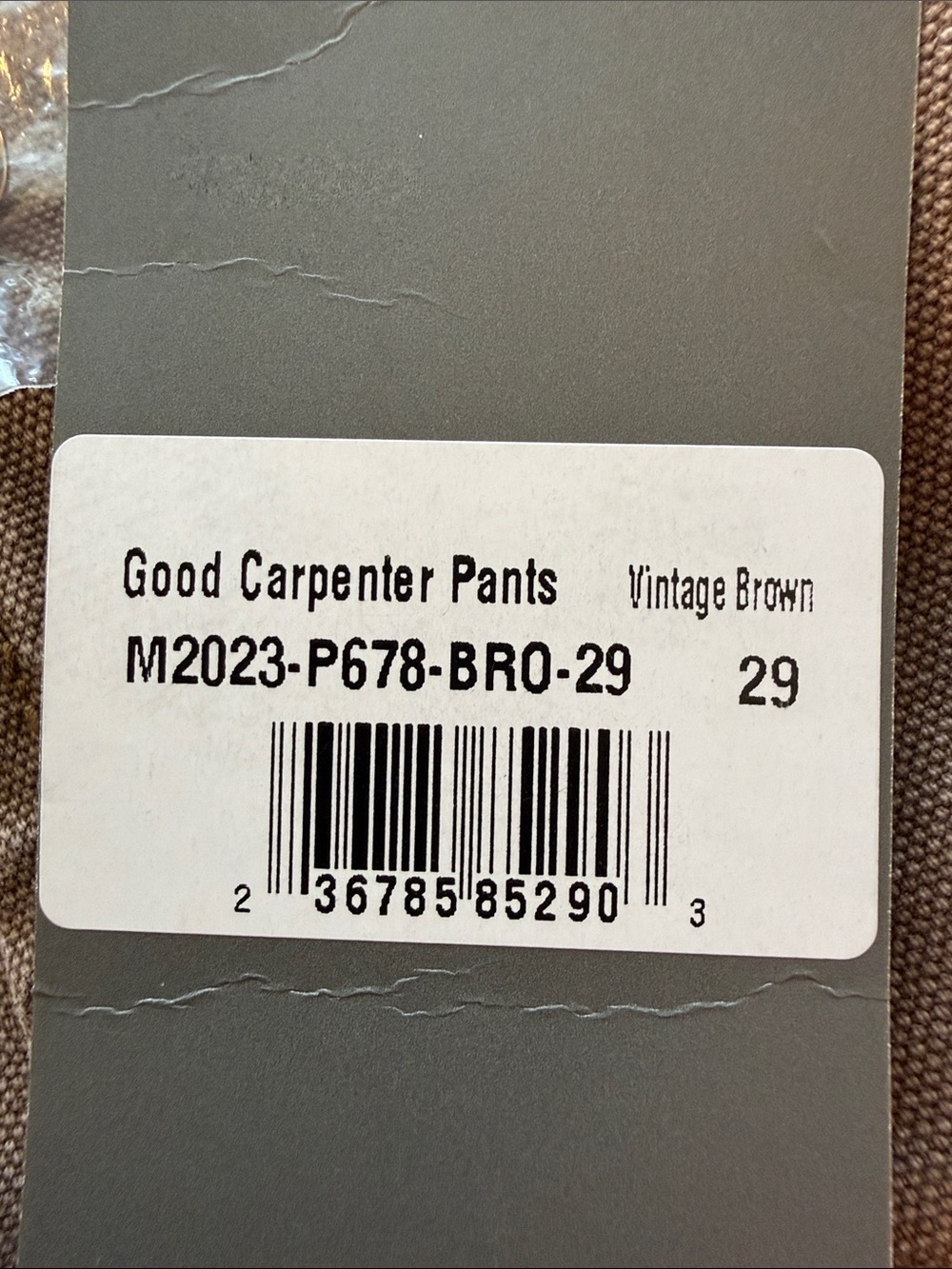 Locust and Wild Honey Good Carpenter Pants 29 Fits 30x32 Heavyweight NWT MNML - Picture 9 of 16